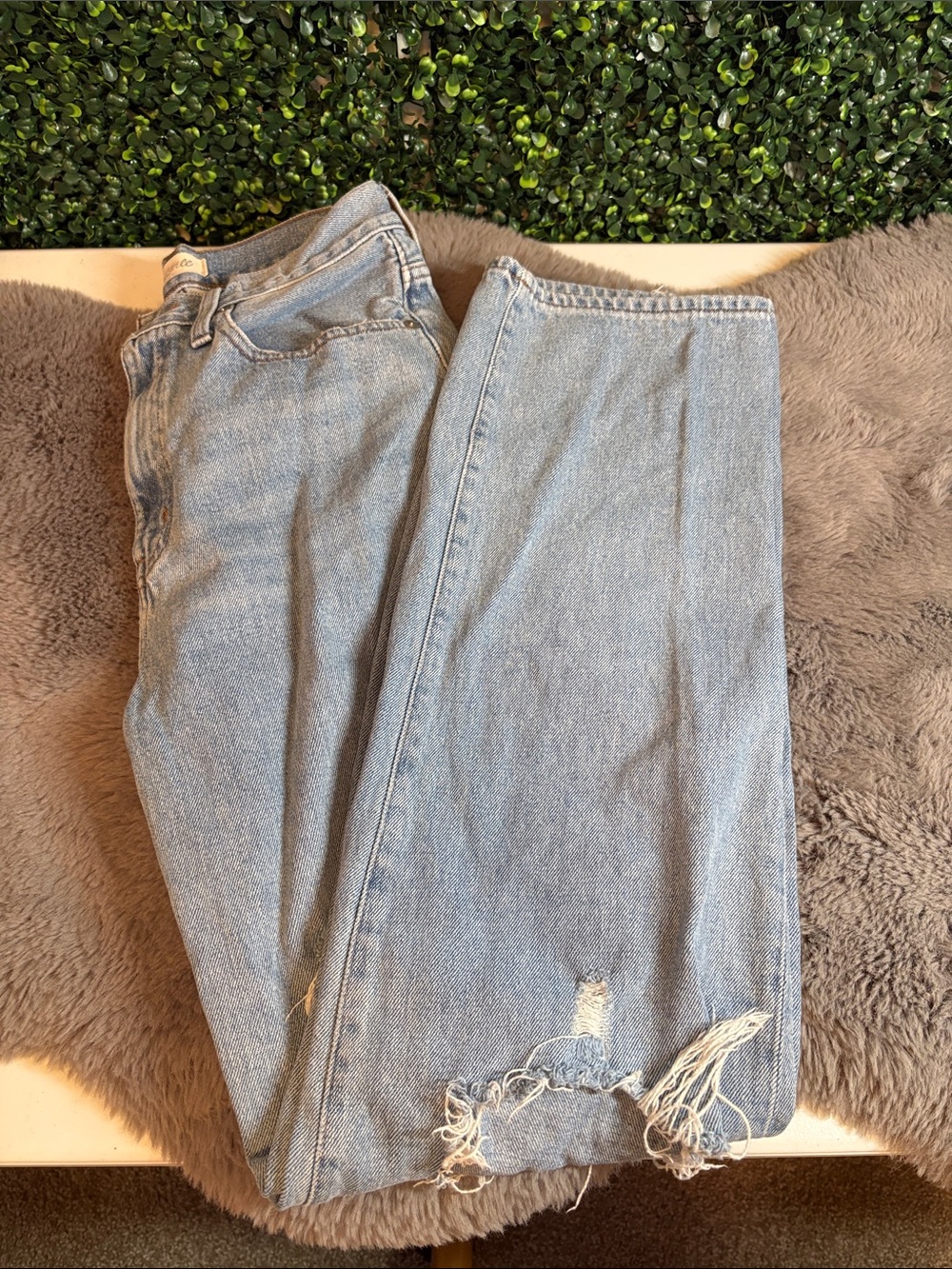 Madewell Light Distressed Baggy Straight-Leg Size 26
